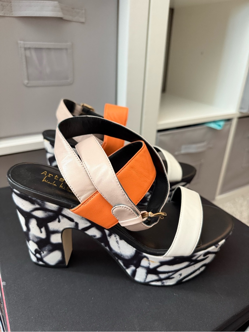 Orange & Cream Platform Sandal for Women